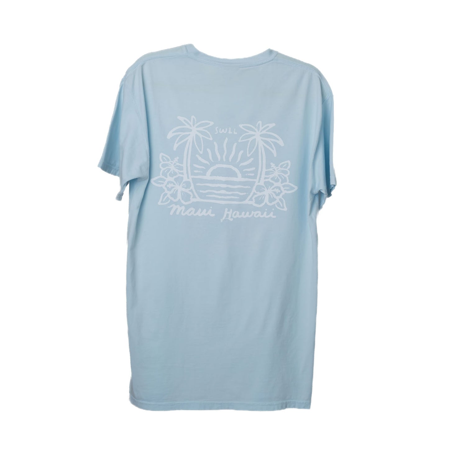 Men's Light Blue Sunset Palms Tee